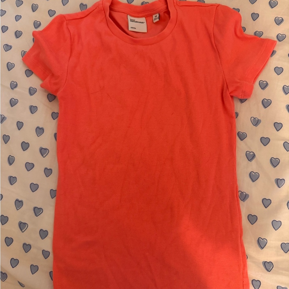 Aritzia Bright Coral Short Sleeve Tee